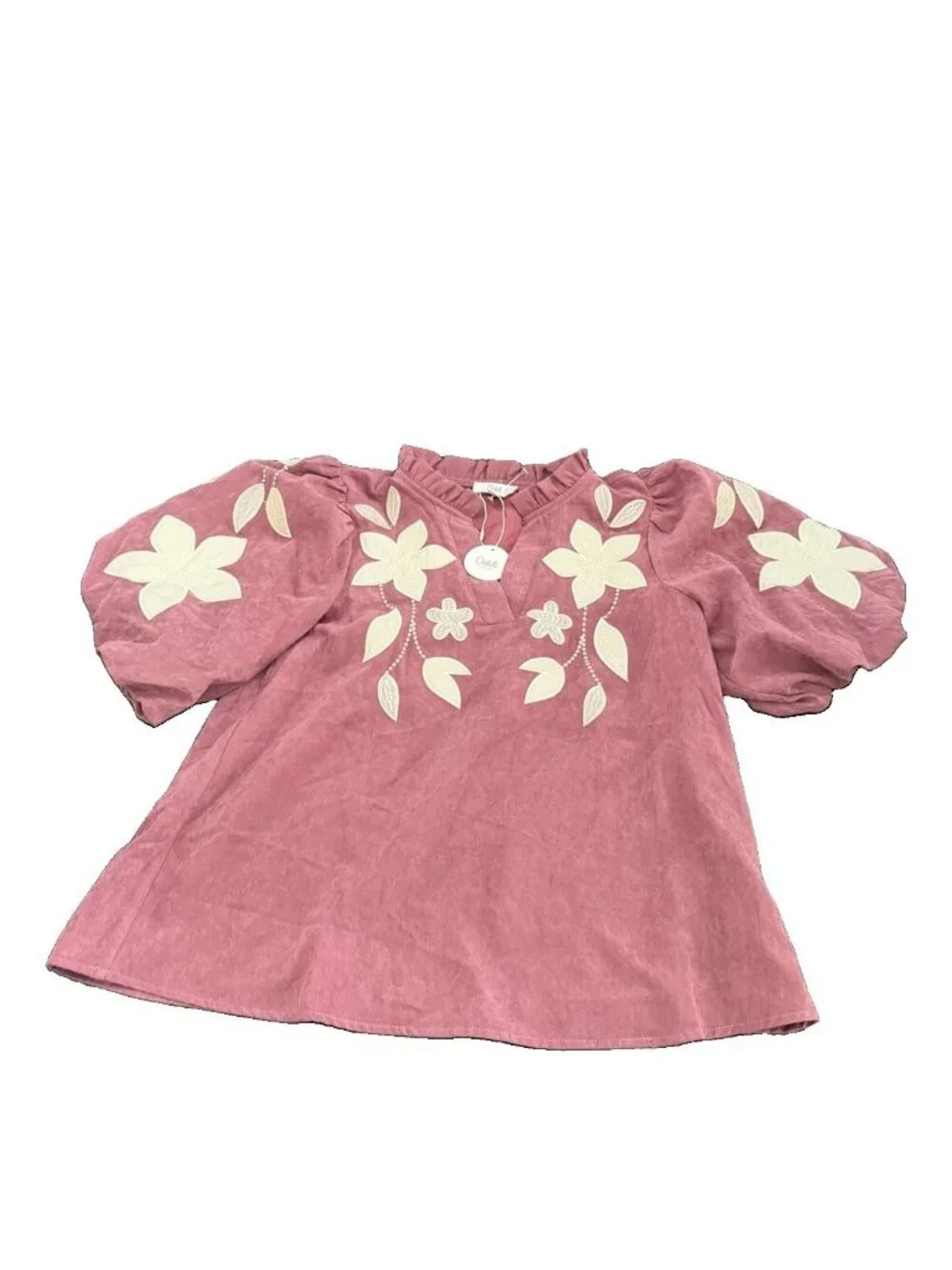 Women’s Oddi Suede Floral Top Small NWT - Picture 2 of 4